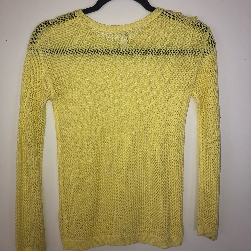 Yellow fish net sweater
